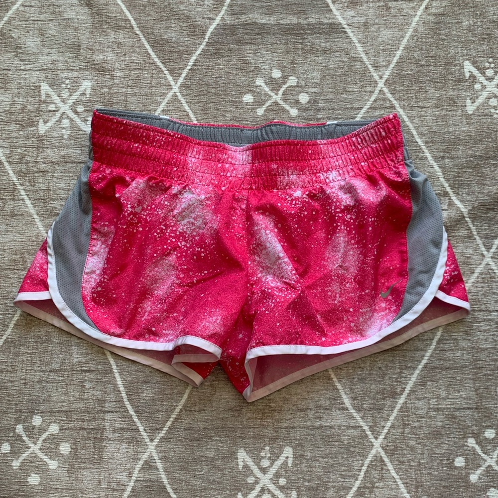 Nike Pink Splatter Running Exercise Shorts M